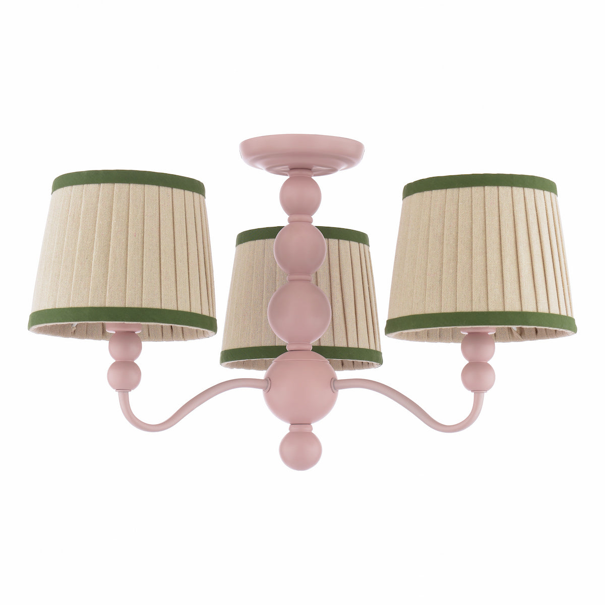 Joules Harewood 3 Light Semi-Flush Matt Pink With Shade