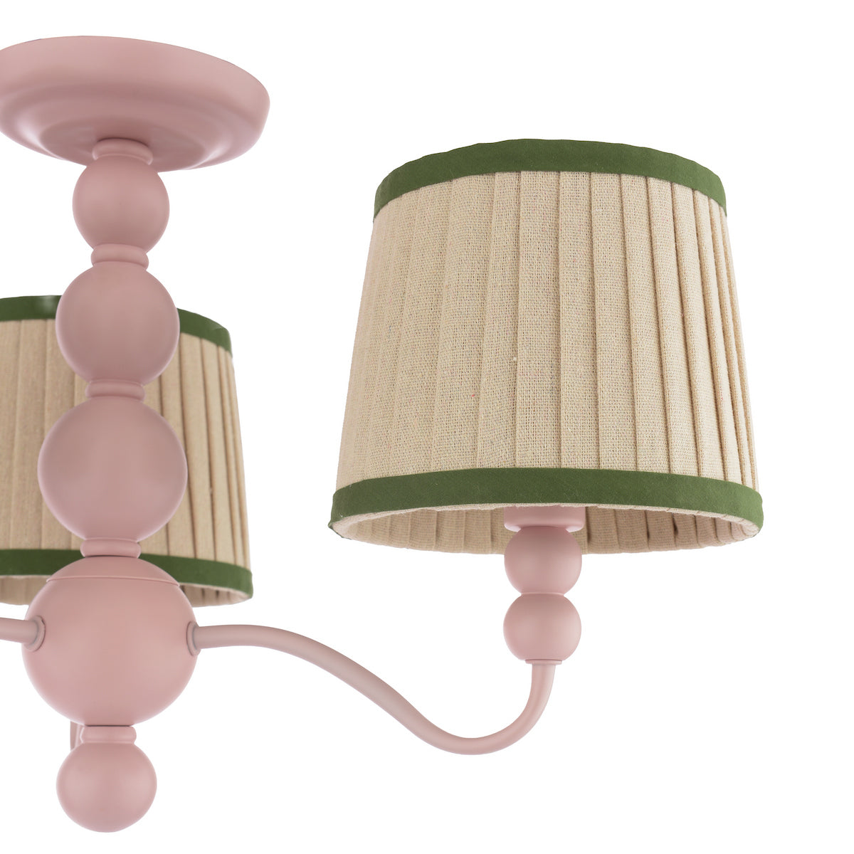 Joules Harewood 3 Light Semi-Flush Matt Pink With Shade