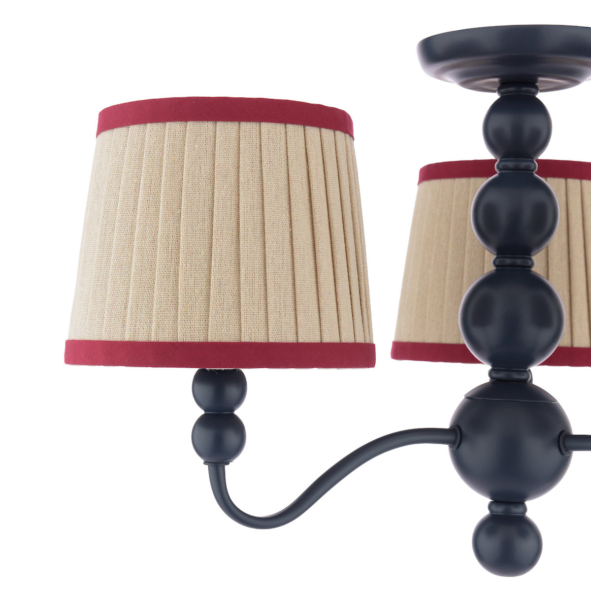 Joules Harewood 3 Light Semi-Flush Matt Blue With Shade