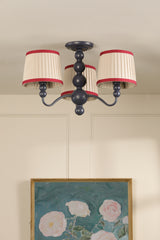 Joules Harewood 3 Light Semi-Flush Matt Blue With Shade