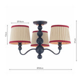 Joules Harewood 3 Light Semi-Flush Matt Blue With Shade