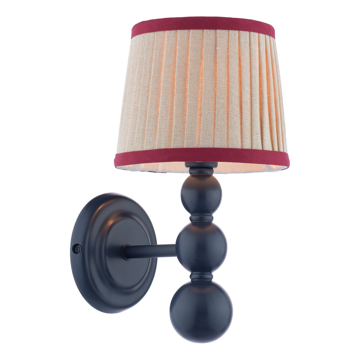 Joules Harewood Wall Light Matt Blue With Linen Shade