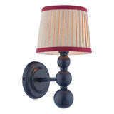Joules Harewood Wall Light Matt Blue With Linen Shade