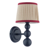 Joules Harewood Wall Light Matt Blue With Linen Shade