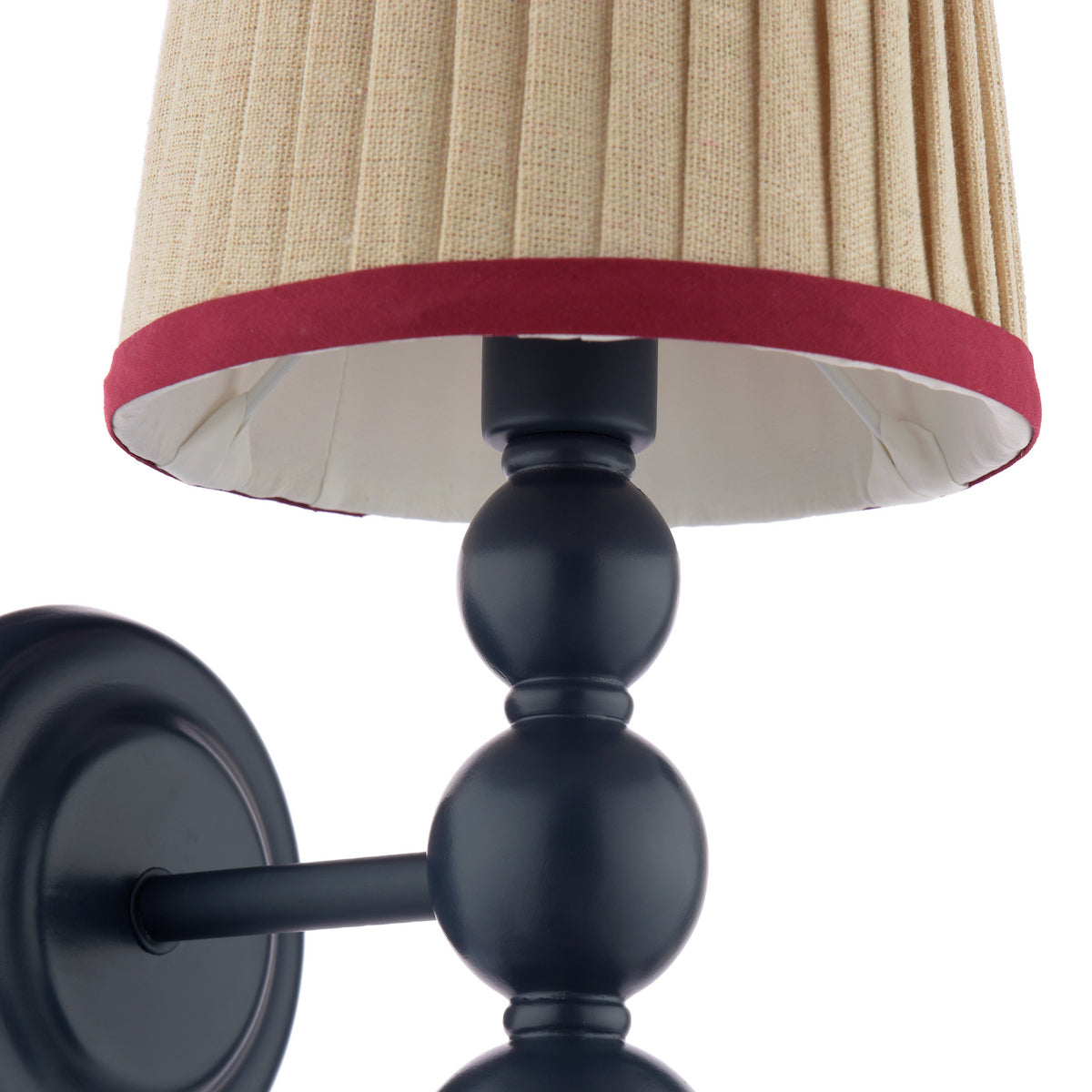 Joules Harewood Wall Light Matt Blue With Linen Shade