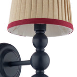 Joules Harewood Wall Light Matt Blue With Linen Shade