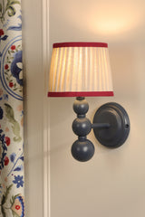 Joules Harewood Wall Light Matt Blue With Linen Shade