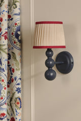Joules Harewood Wall Light Matt Blue With Linen Shade
