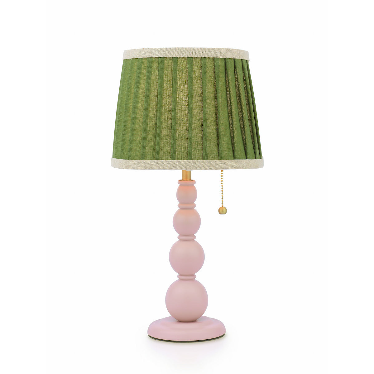 Joules Harewood Table Lamp Matt Pink With Green Shade