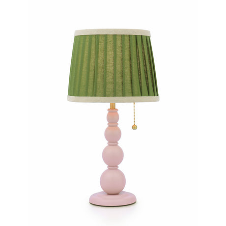 Joules Harewood Table Lamp Matt Pink With Green Shade