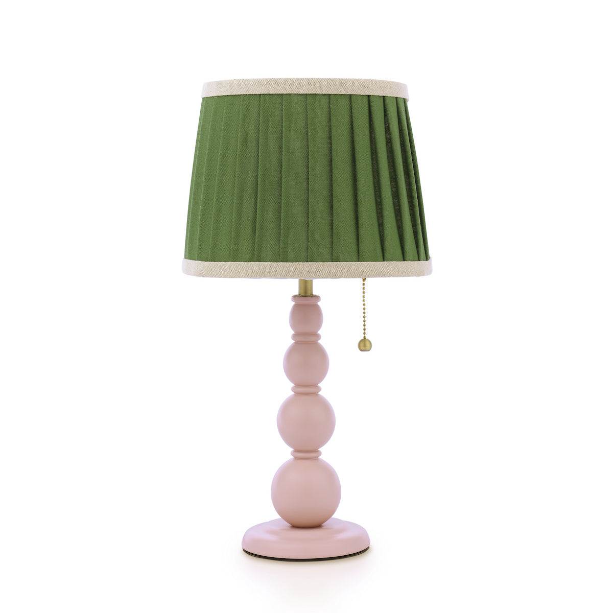 Joules Harewood Table Lamp Matt Pink With Green Shade