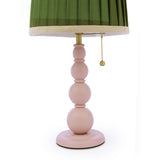 Joules Harewood Table Lamp Matt Pink With Green Shade