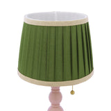 Joules Harewood Table Lamp Matt Pink With Green Shade