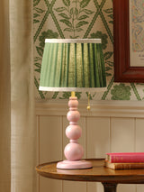 Joules Harewood Table Lamp Matt Pink With Green Shade
