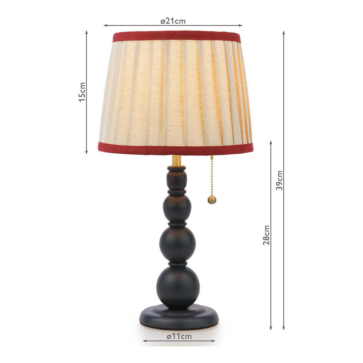Joules Harewood Table Lamp Matt Blue With Natural Shade