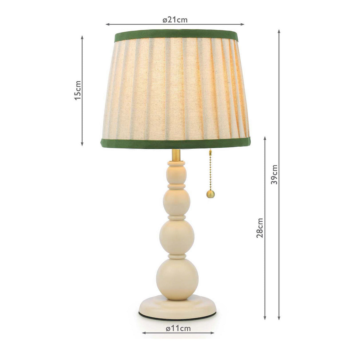 Joules Harewood Table Lamp Matt Cream With Natural Shade