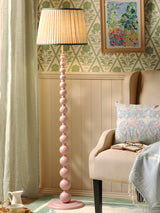 Joules Harewood Floor Lamp Matt Pink With Natural Shade