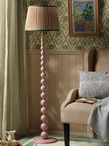 Joules Harewood Floor Lamp Matt Pink With Natural Shade