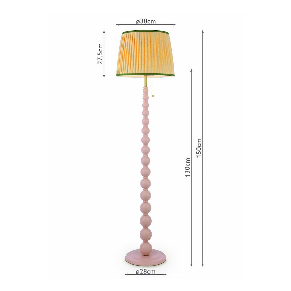 Joules Harewood Floor Lamp Matt Pink With Natural Shade