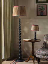 Joules Harewood Floor Lamp Matt Blue With Natural Shade