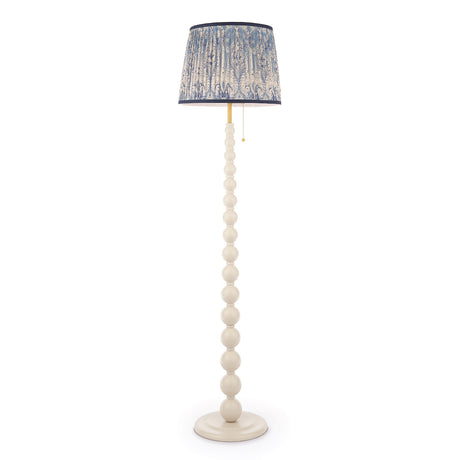 Joules Harewood Floor Lamp Matt Cream With Blue Shade