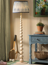Joules Harewood Floor Lamp Matt Cream With Blue Shade