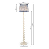 Joules Harewood Floor Lamp Matt Cream With Blue Shade