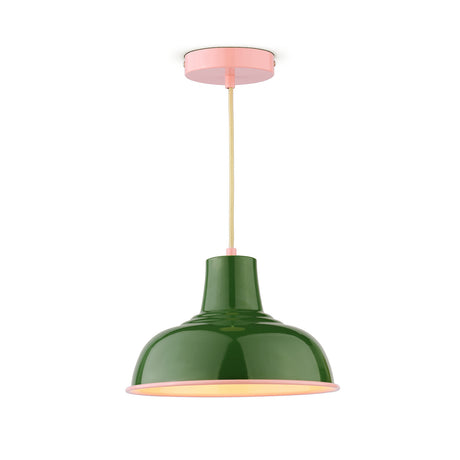 Joules Hatfield Pendant Green and Gloss Pink