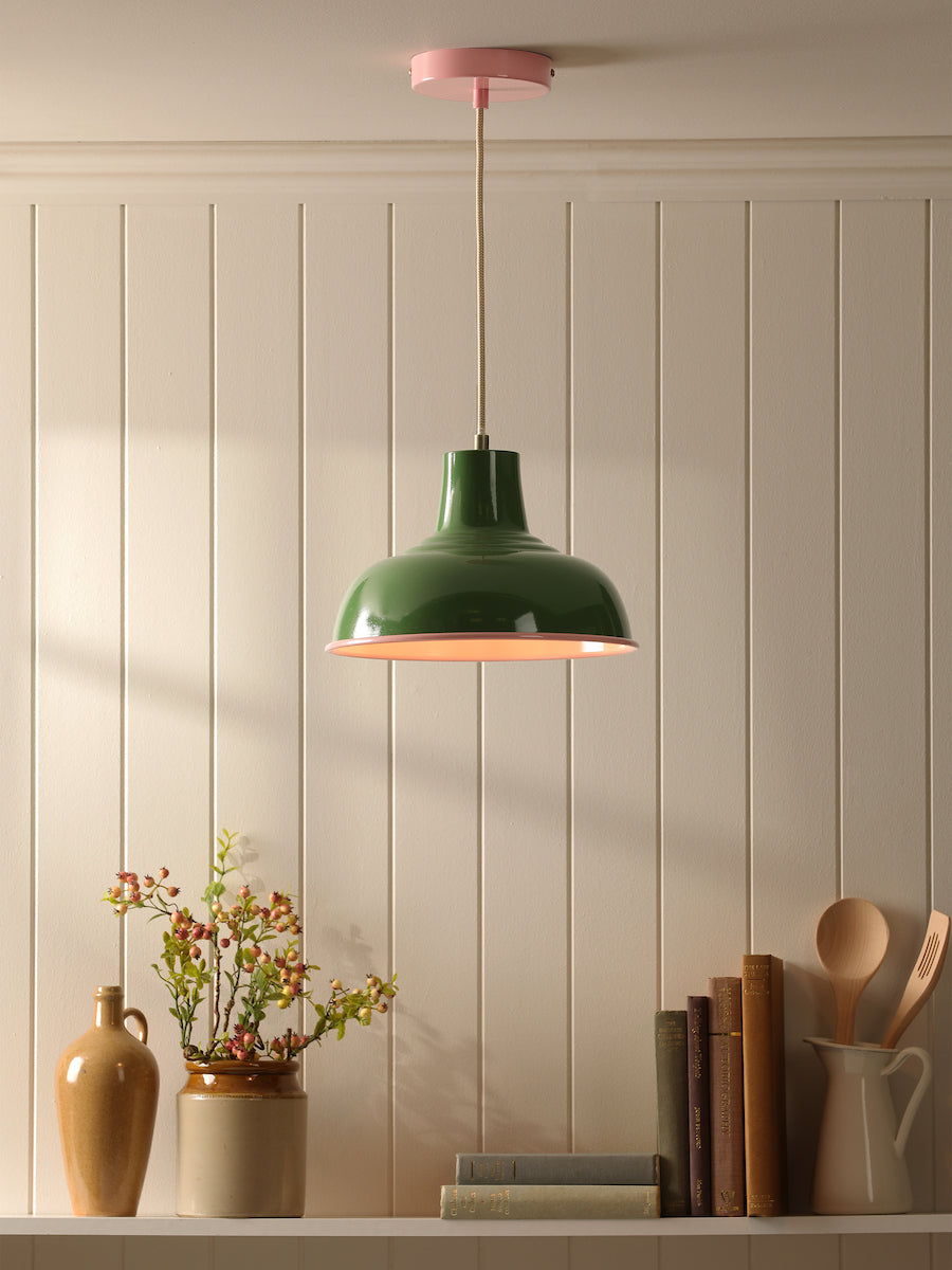 Joules Hatfield Pendant Green and Gloss Pink