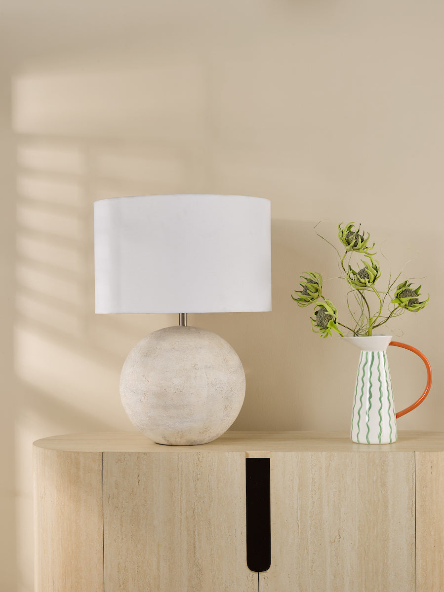 Dar Havana Ceramic Table Lamp Natural Finish With Shade
