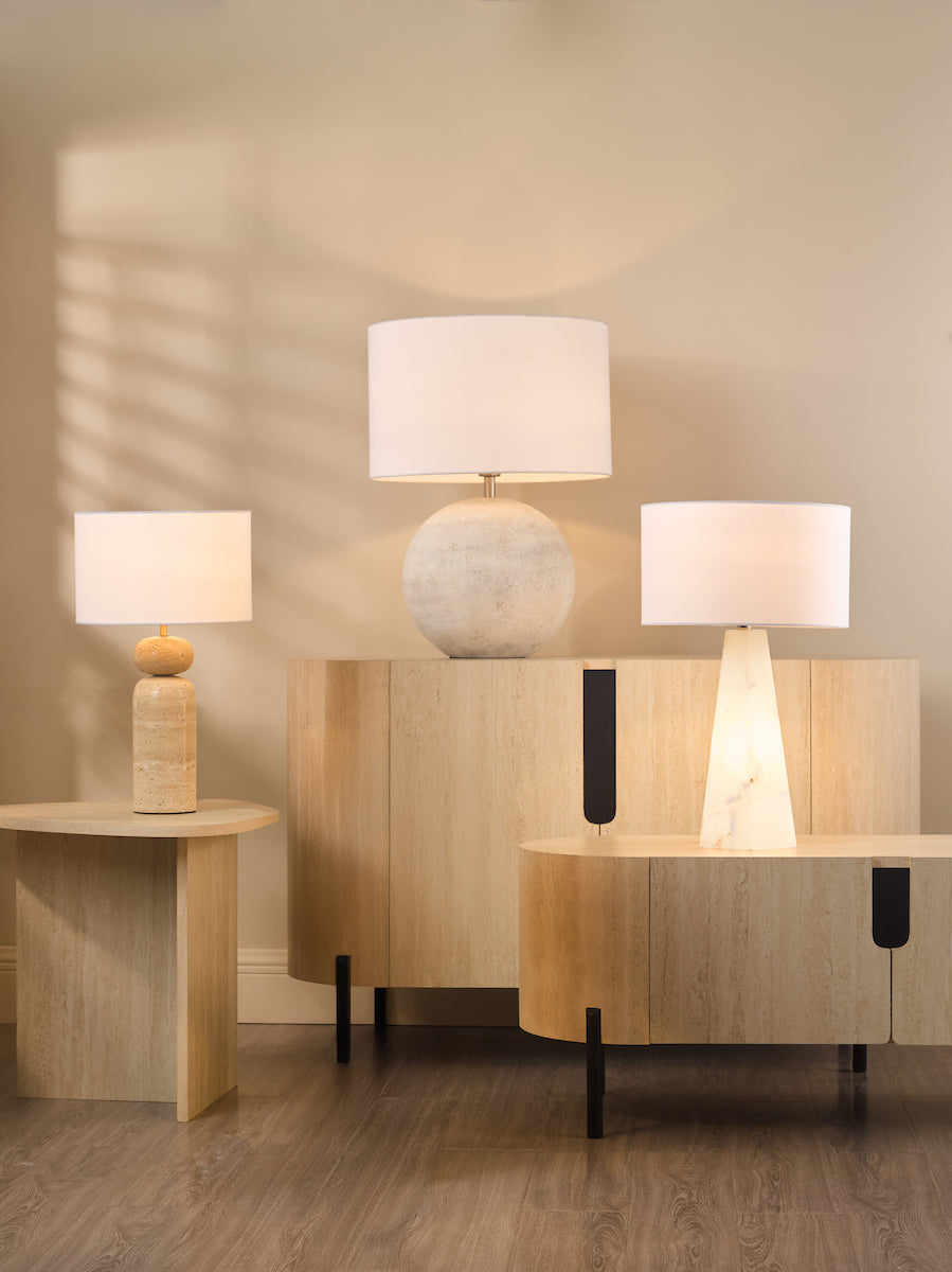 Dar Havana Ceramic Table Lamp Natural Finish With Shade