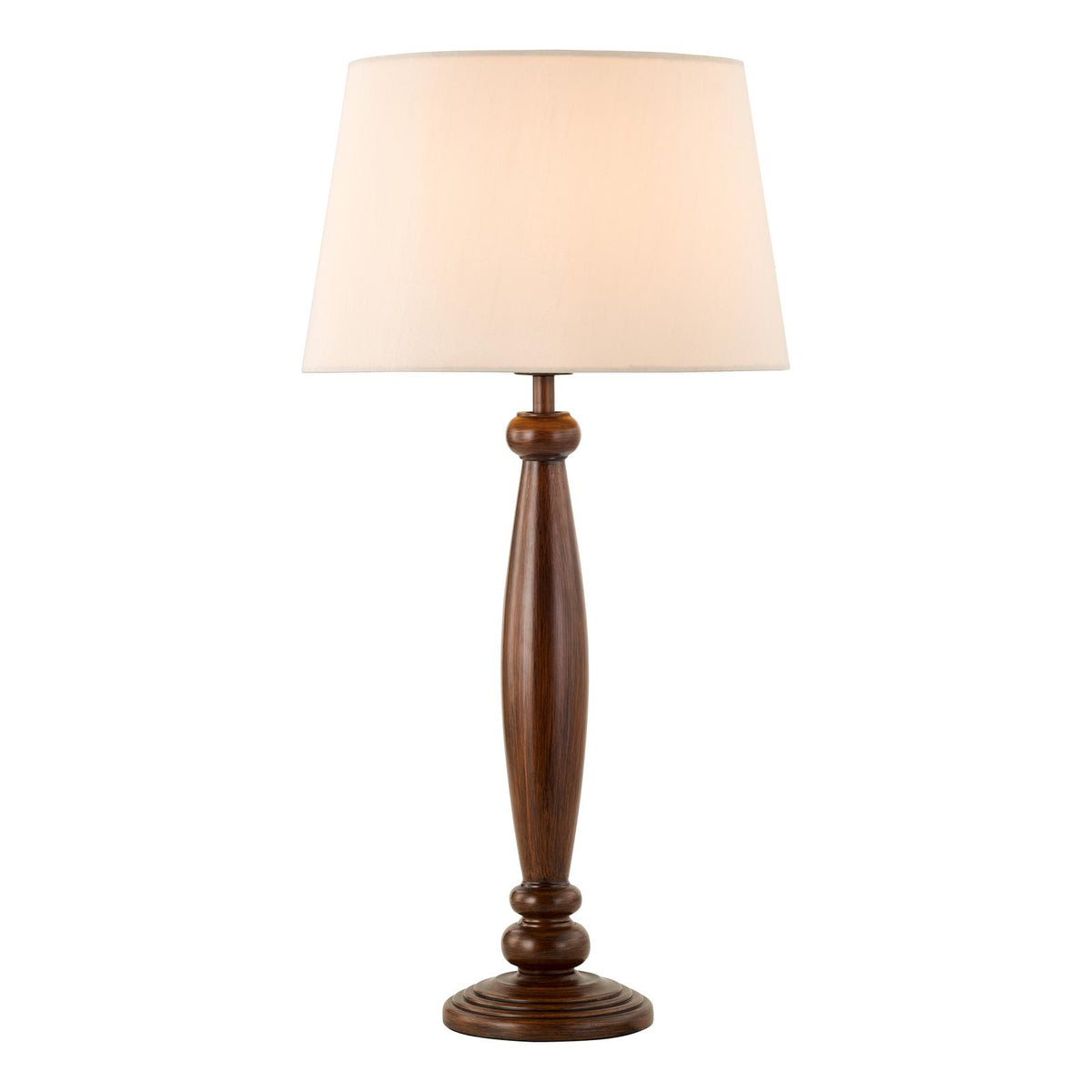 Dar Hayward Table Lamp Wood Effect and Antique Brass Base Only