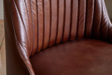 Nkuku Harsha Leather Counter Chair Chocolate Brown
