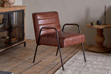 Nkuku Hadithi Leather Occasional Chair Chocolate Brown
