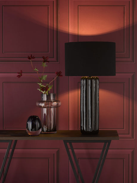 Dar Hebron Table Lamp Black With Shade