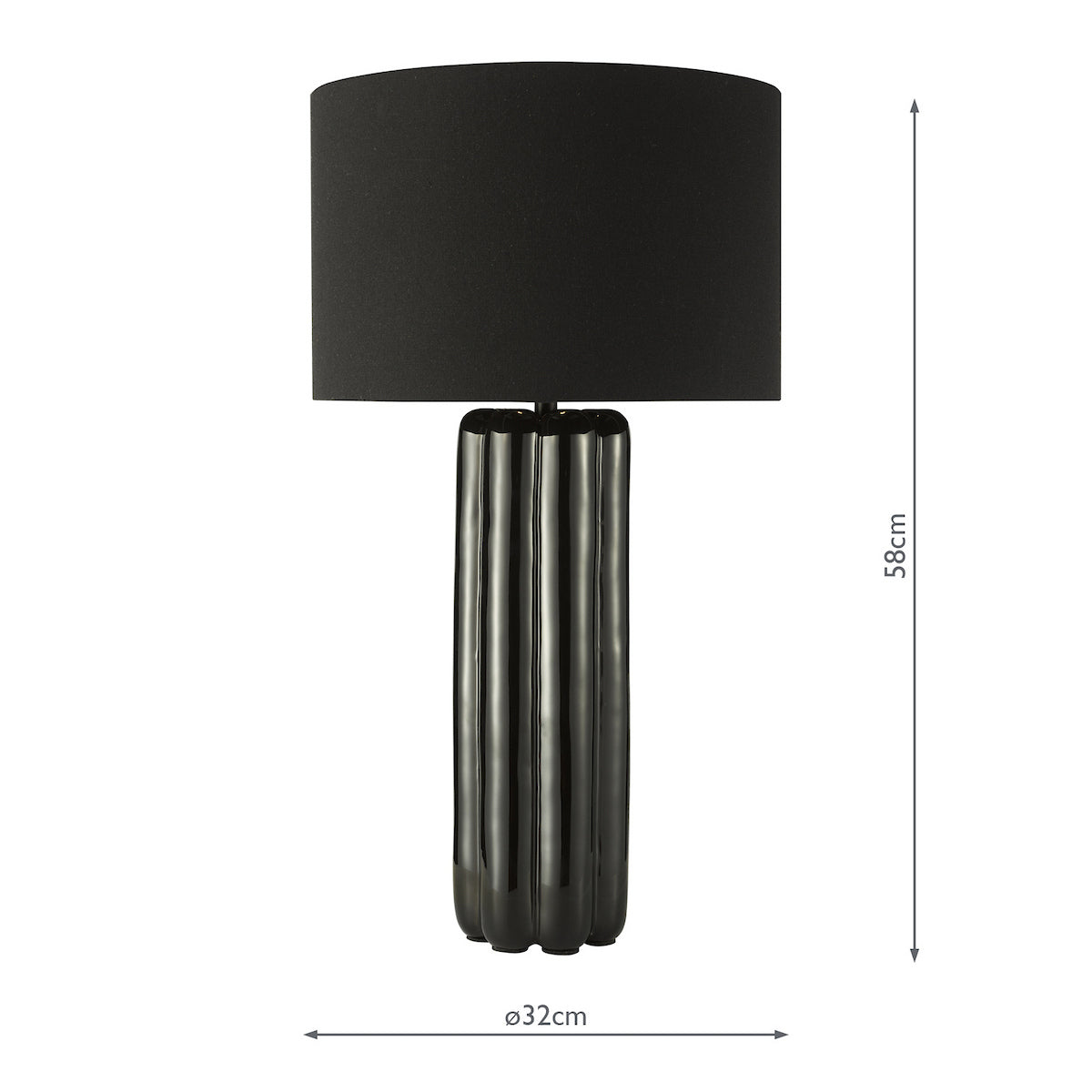Dar Hebron Table Lamp Black With Shade
