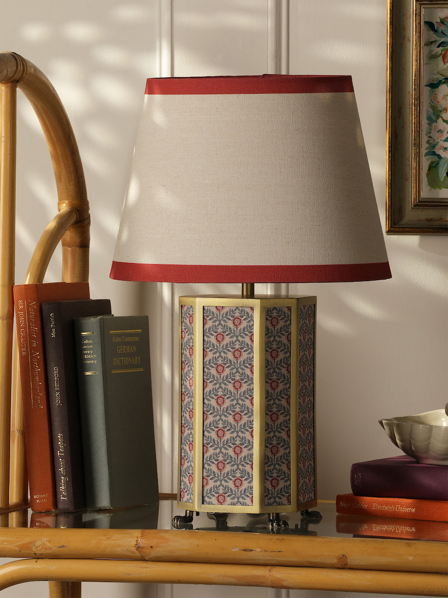Joules Helmingham Table Lamp Floral Red With Shade