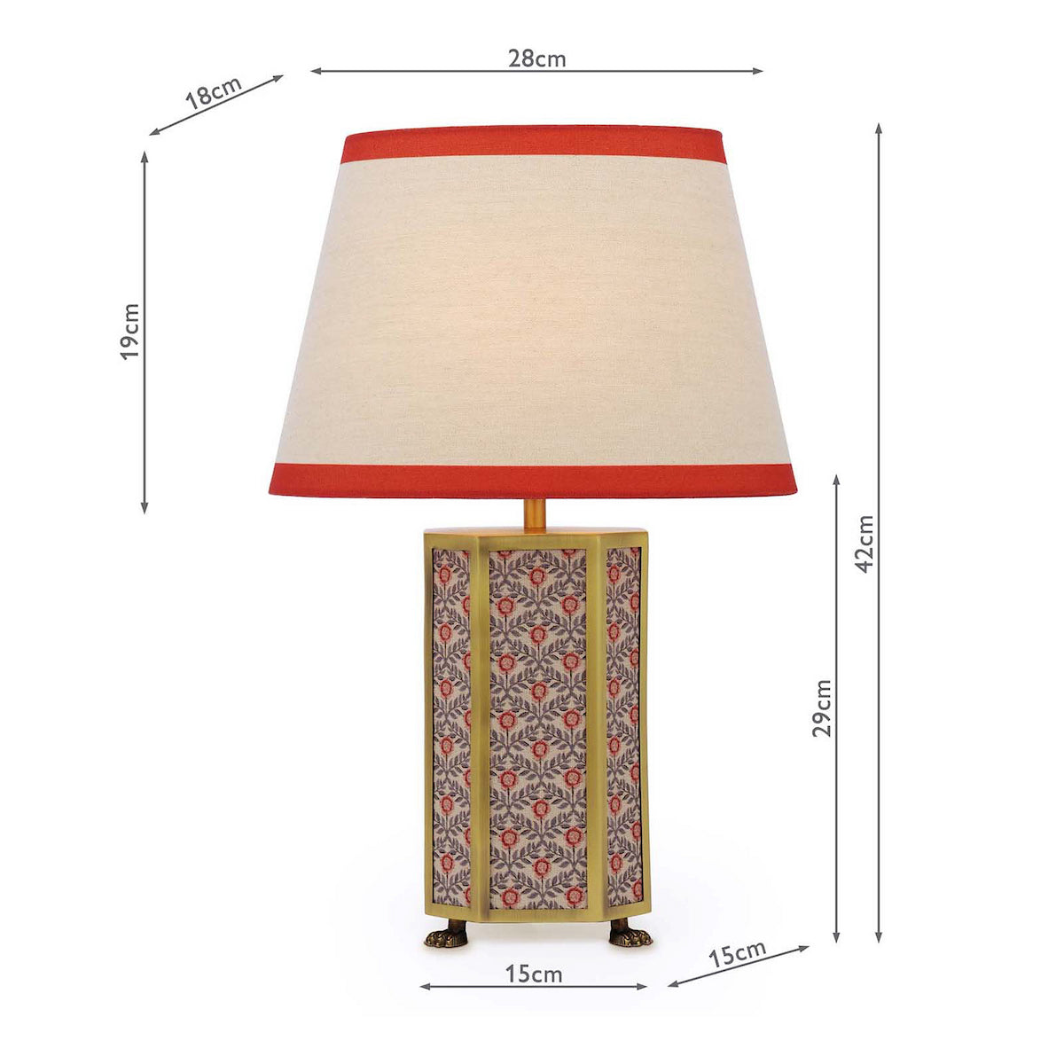 Joules Helmingham Table Lamp Floral Red With Shade