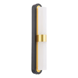Dar Hessel 2 Light Wall Light Matt Black and Satin Gold LED