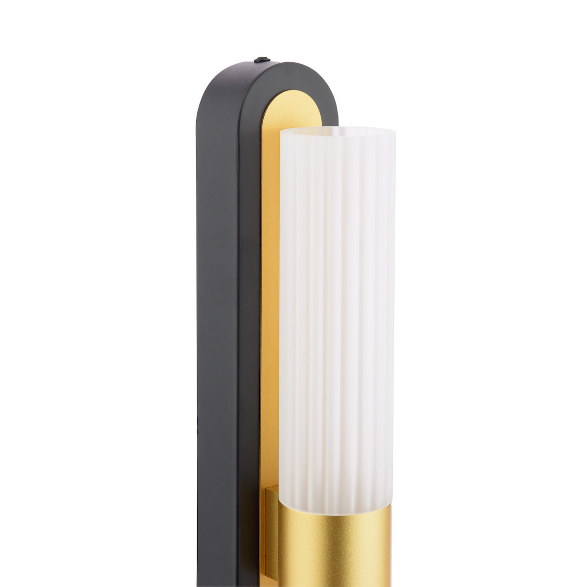 Dar Hessel 2 Light Wall Light Matt Black and Satin Gold LED