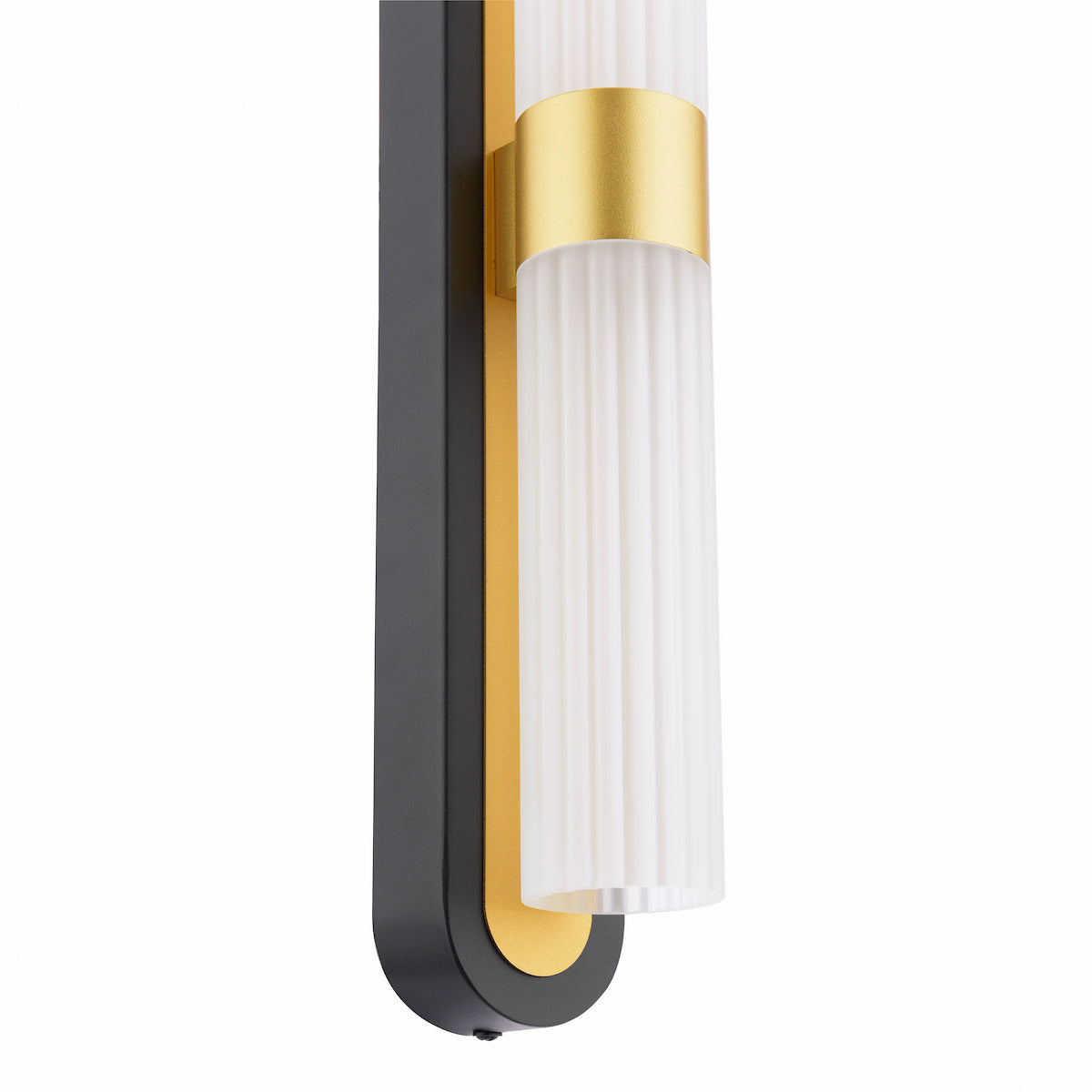 Dar Hessel 2 Light Wall Light Matt Black and Satin Gold LED