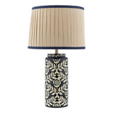 Joules Highclere Table Lamp Blue Ceramic and Antique Brass With Shade