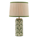 Joules Highclere Table Lamp Green Ceramic and Antique Brass With Shade