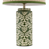 Joules Highclere Table Lamp Green Ceramic and Antique Brass With Shade