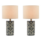 Joules Highclere Twin Pack Table Lamp Blue Ceramic With Shade