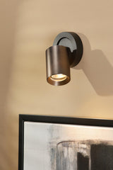 Dar Hiro Single Spotlight Satin Bronze and Matt Black