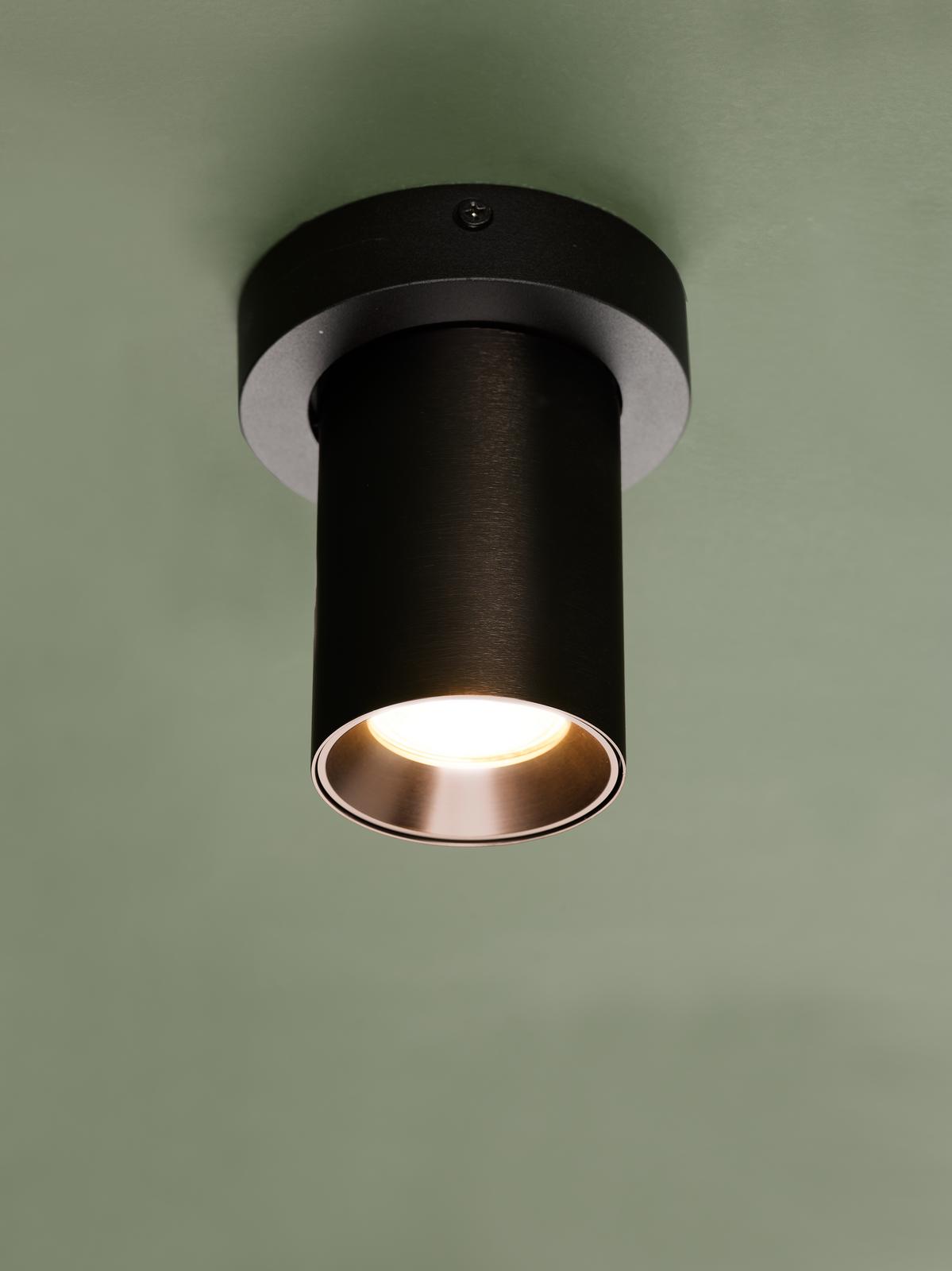Dar Hiro Single Spotlight Satin Bronze and Matt Black