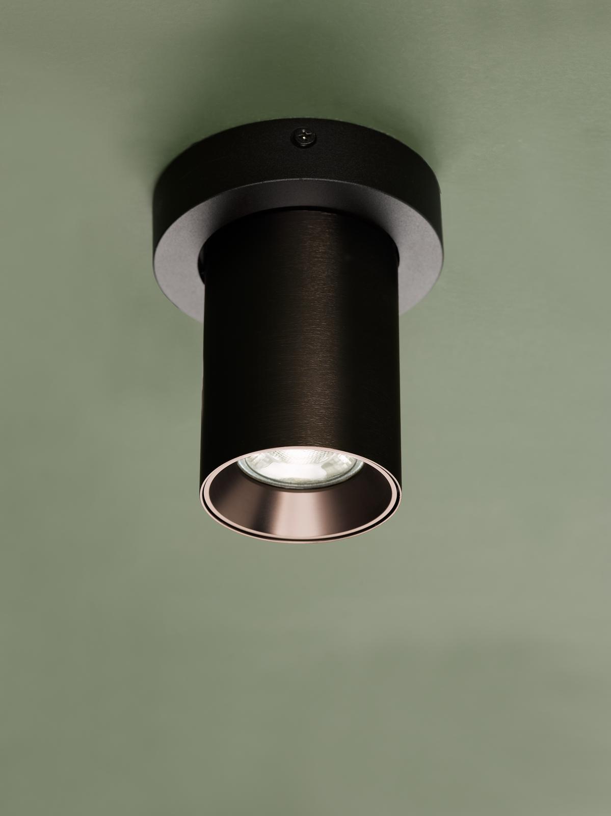 Dar Hiro Single Spotlight Satin Bronze and Matt Black