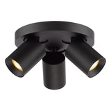 Dar Hiro 3 Light Plate Spotlight Matt Black