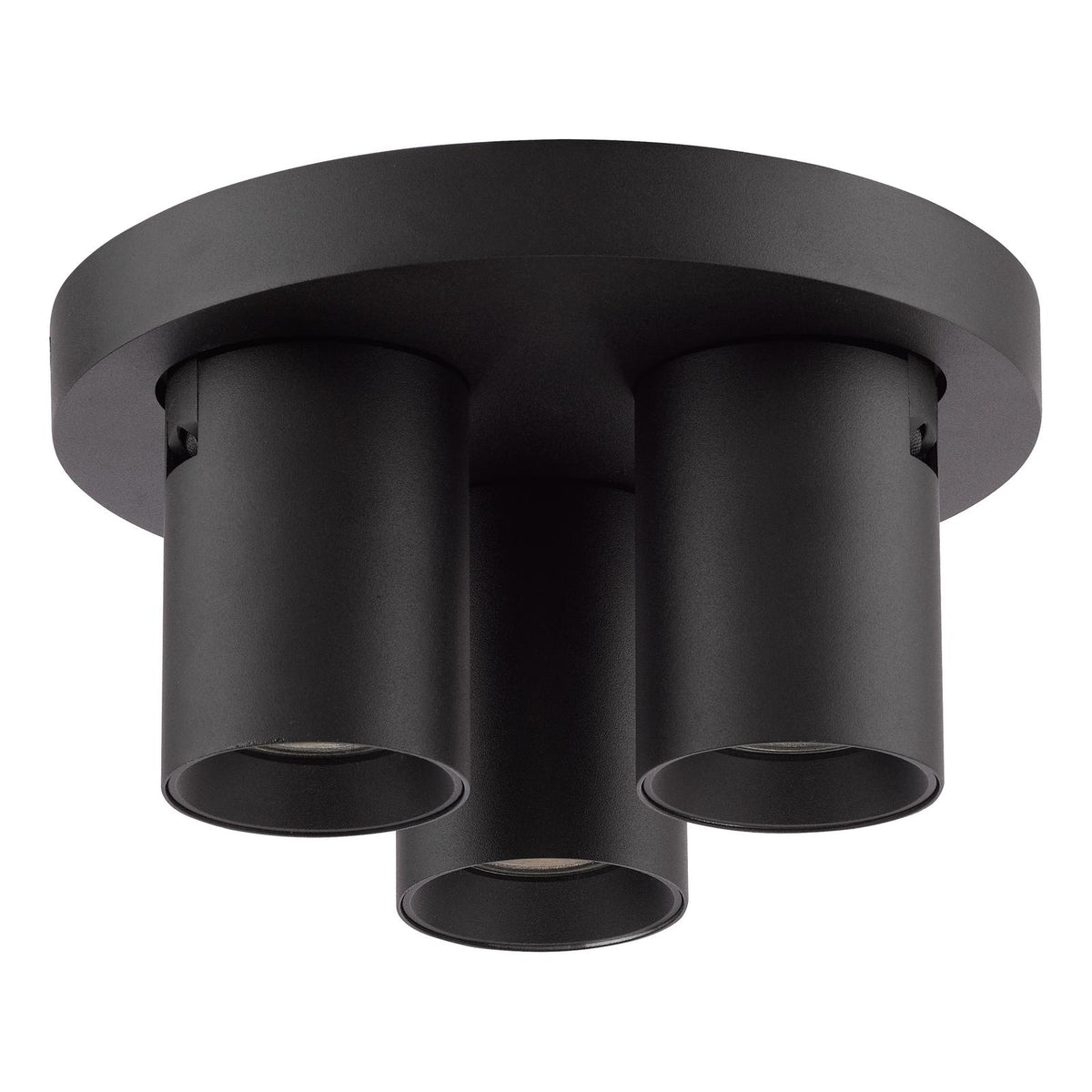 Dar Hiro 3 Light Plate Spotlight Matt Black